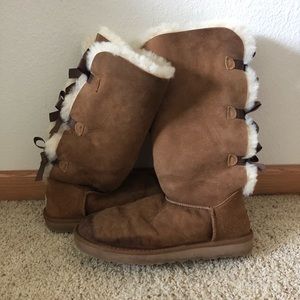 Triple bow ugg boots